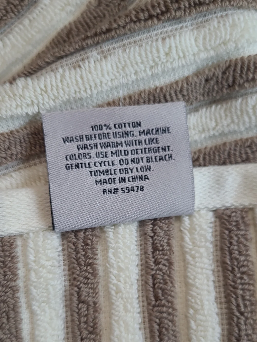 Rachel Zoe Striped Mink Coconut Towel Set